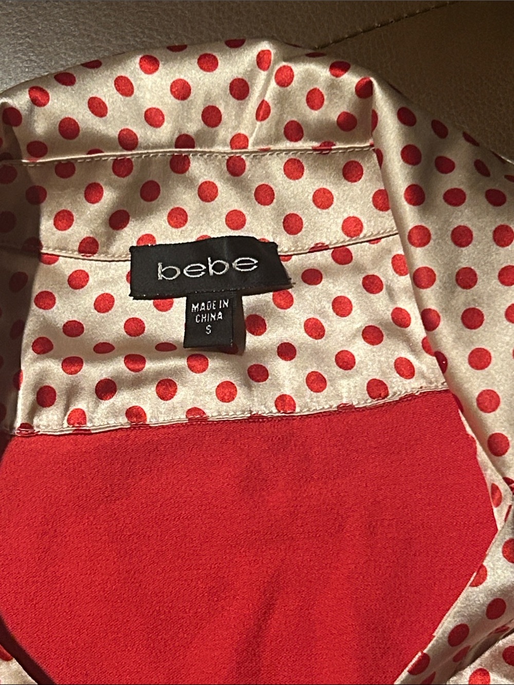 bebe Red Layered Polka Dot Tank with Belt - Picture 3 of 5